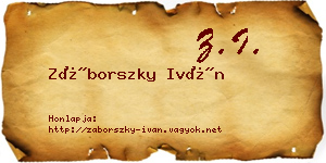 Záborszky Iván névjegykártya