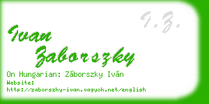 ivan zaborszky business card