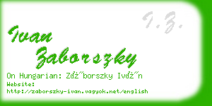ivan zaborszky business card